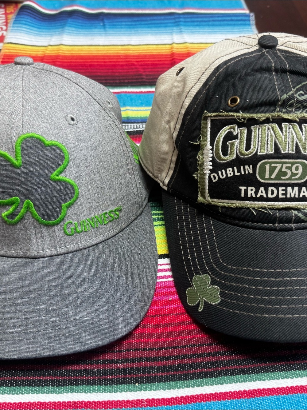 Guinness Two-Pack Grey and Black Shamrock Baseball Caps